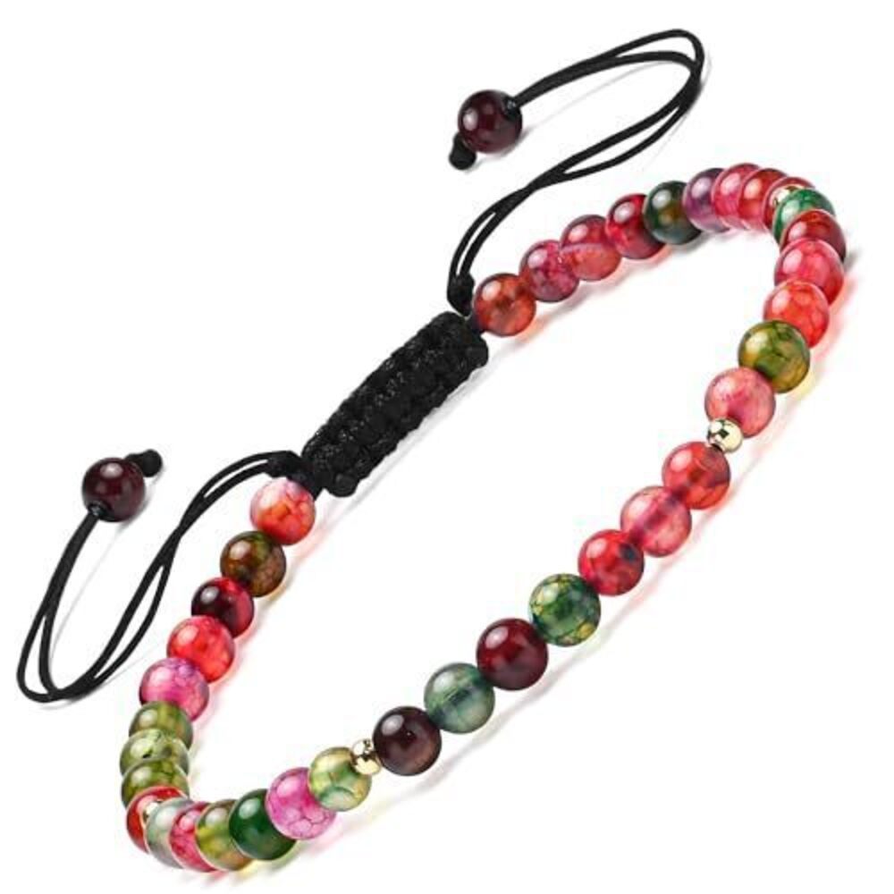 4719 Natural Gemstones Bracelet&925 Sterling Silver/18K Gold│4MM│ 7-9 in